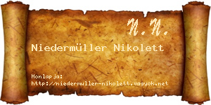 Niedermüller Nikolett névjegykártya