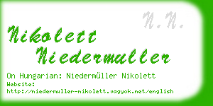 nikolett niedermuller business card